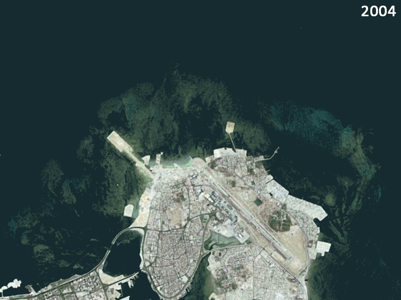 Land Reclaim and Terraforming in Bahrein. Images courtesy of Google Earth.