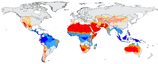  Arid and Tropical climatic zones, Köppen Climate Classification. Peel, M. C., Finlayson, B. L., and McMahon, T. A. (University of Melbourne)Enhanced, modified, and vectorized by Ali Zifan CC BY-SA 4.0